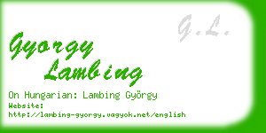 gyorgy lambing business card